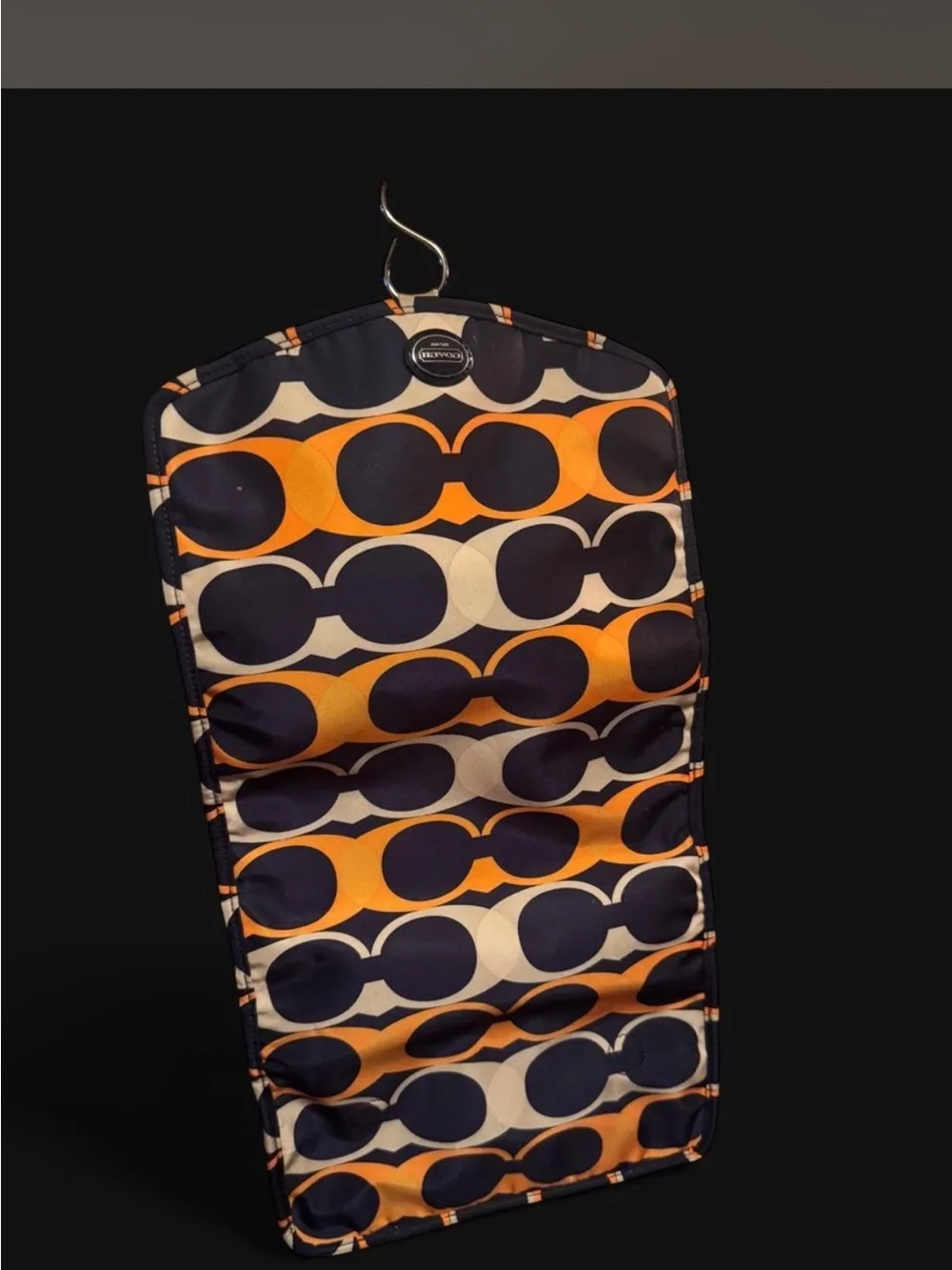Coach Hanging Travel Organizer Toiletry Bag Signature Print Orange/Purple